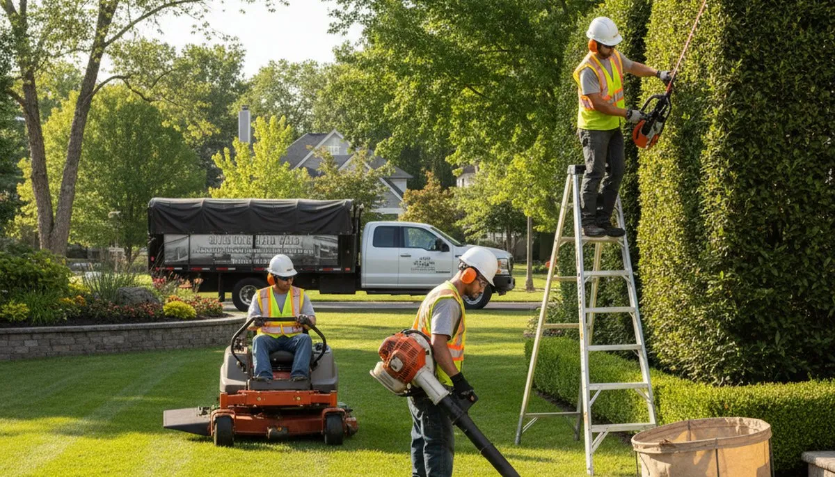 Baton Rouge tree service crew removing a tree for landscaping in Baton Rouge, LA