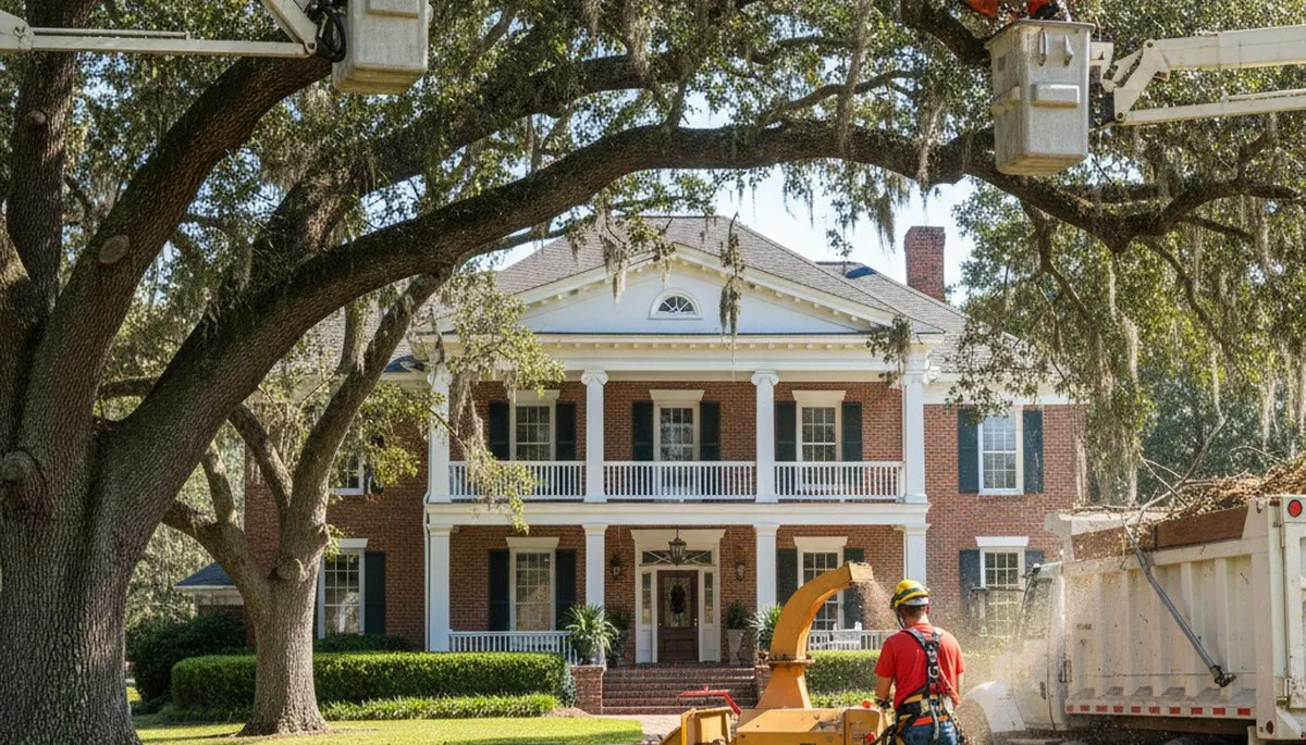 Professional tree service crew in Baton Rouge, LA providing tree removal and trimming services
