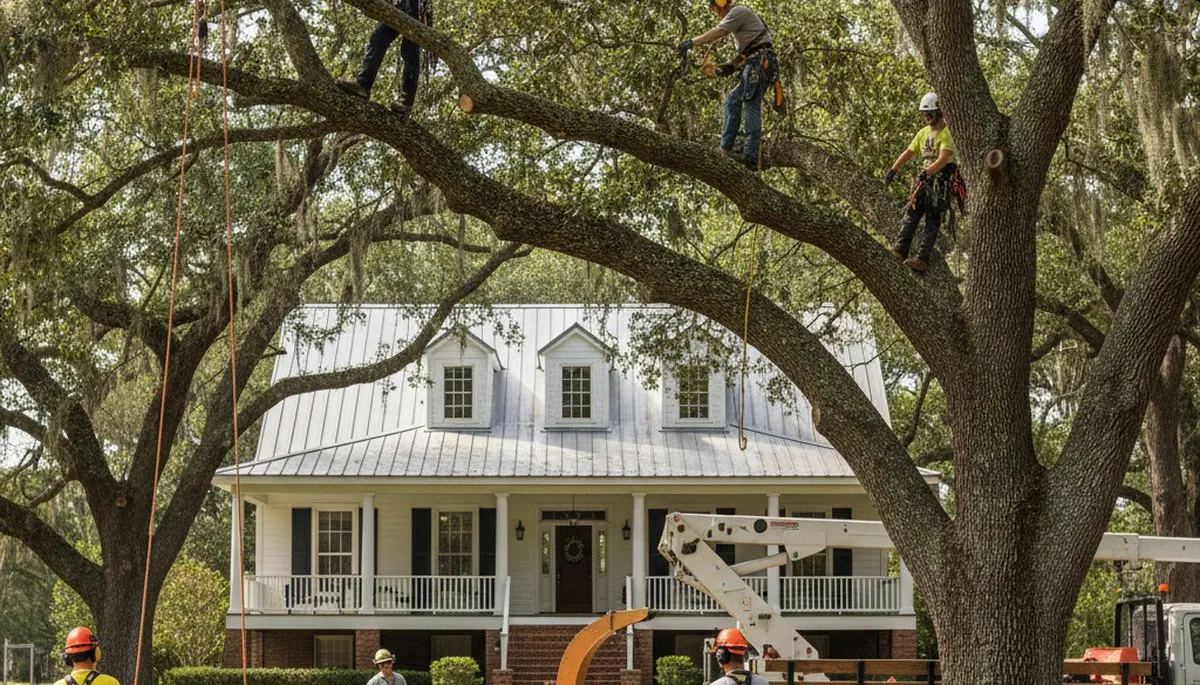 Tree service crew in Baton Rouge, LA performing professional tree removal and trimming