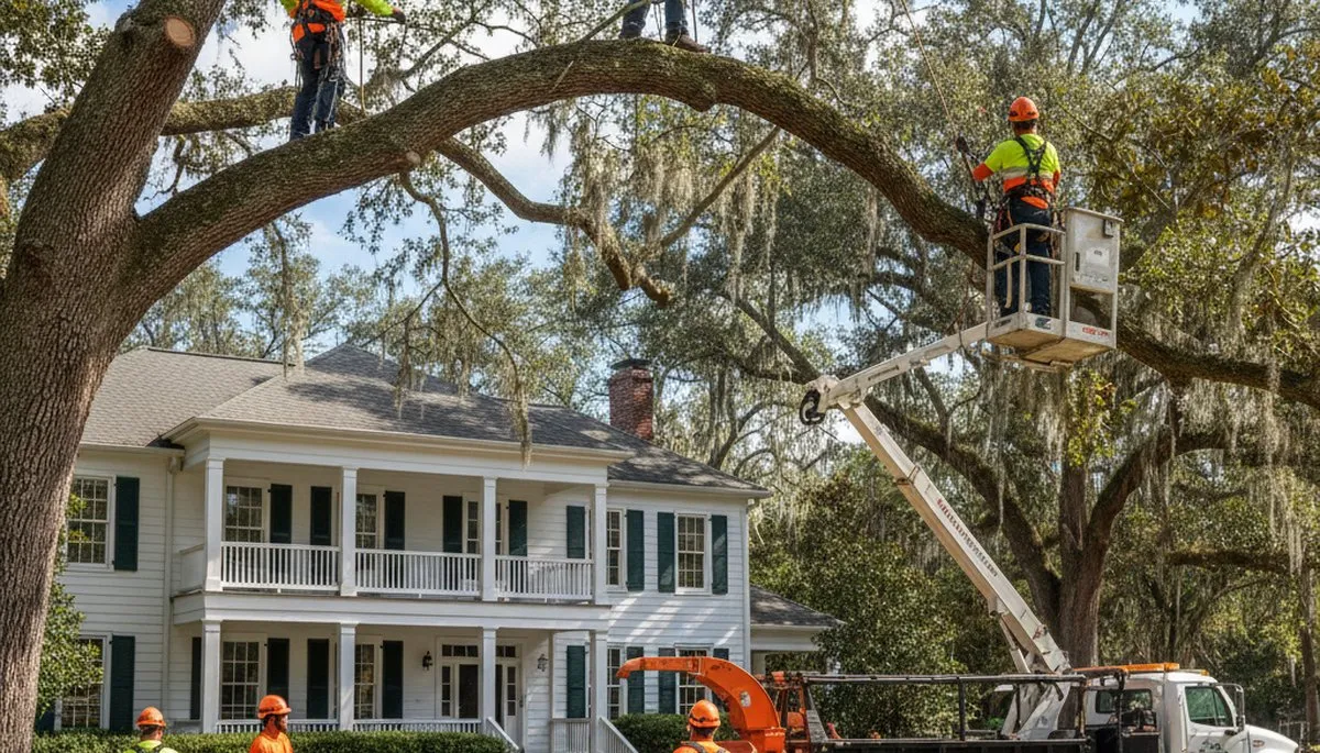 Tree service crew in Baton Rouge, LA providing professional tree removal and trimming services