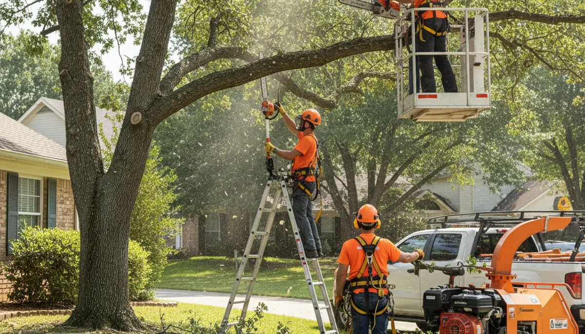 Tree trimming crew in Baton Rouge, LA improving tree health and reducing hazards
